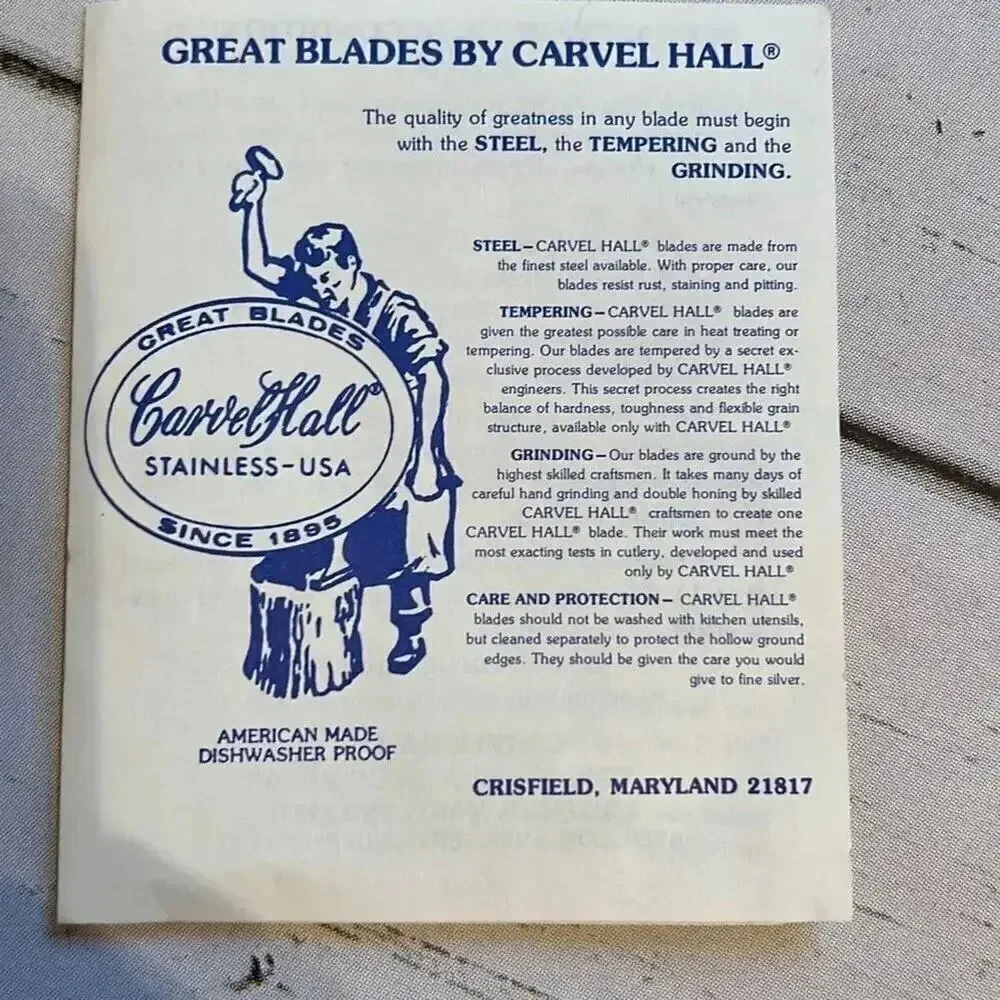 Vintage 80s Carvel Hall Carving Cutlery Set